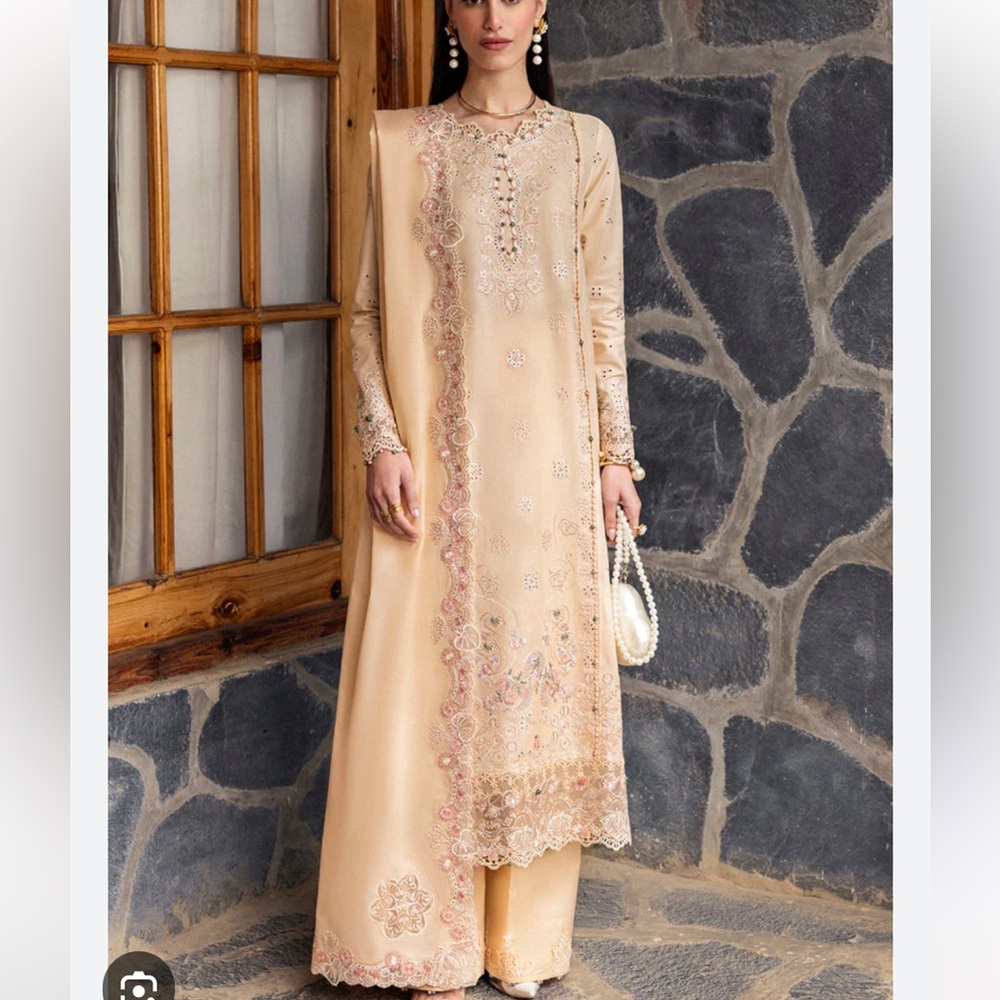 Qalamkar summer three piece dress